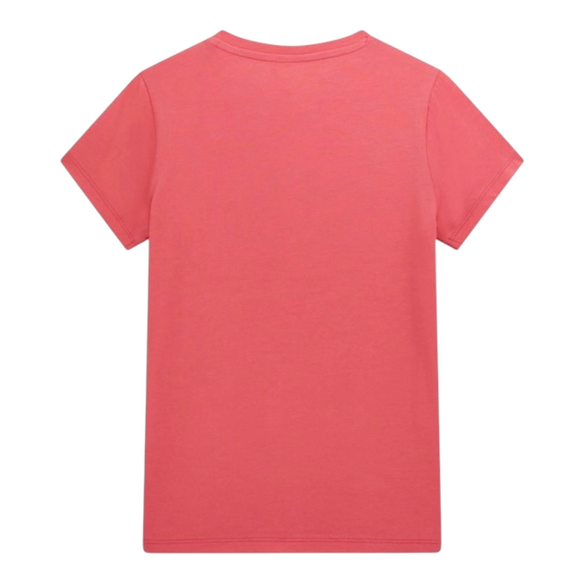 Guess T-Shirt Girocollo Tinta Unita con Stampa per Bambina J5RI15K6YW4 FUXIA GUESS 