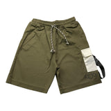Kejo Einfarbige Bermudashorts mit elastischer Taille Grün für Jungen