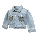 Miss Grant Giubbno In Denim Tinta Unita con Applicazioni per Neonata MG1033 AZZURRO MISS GRANT 