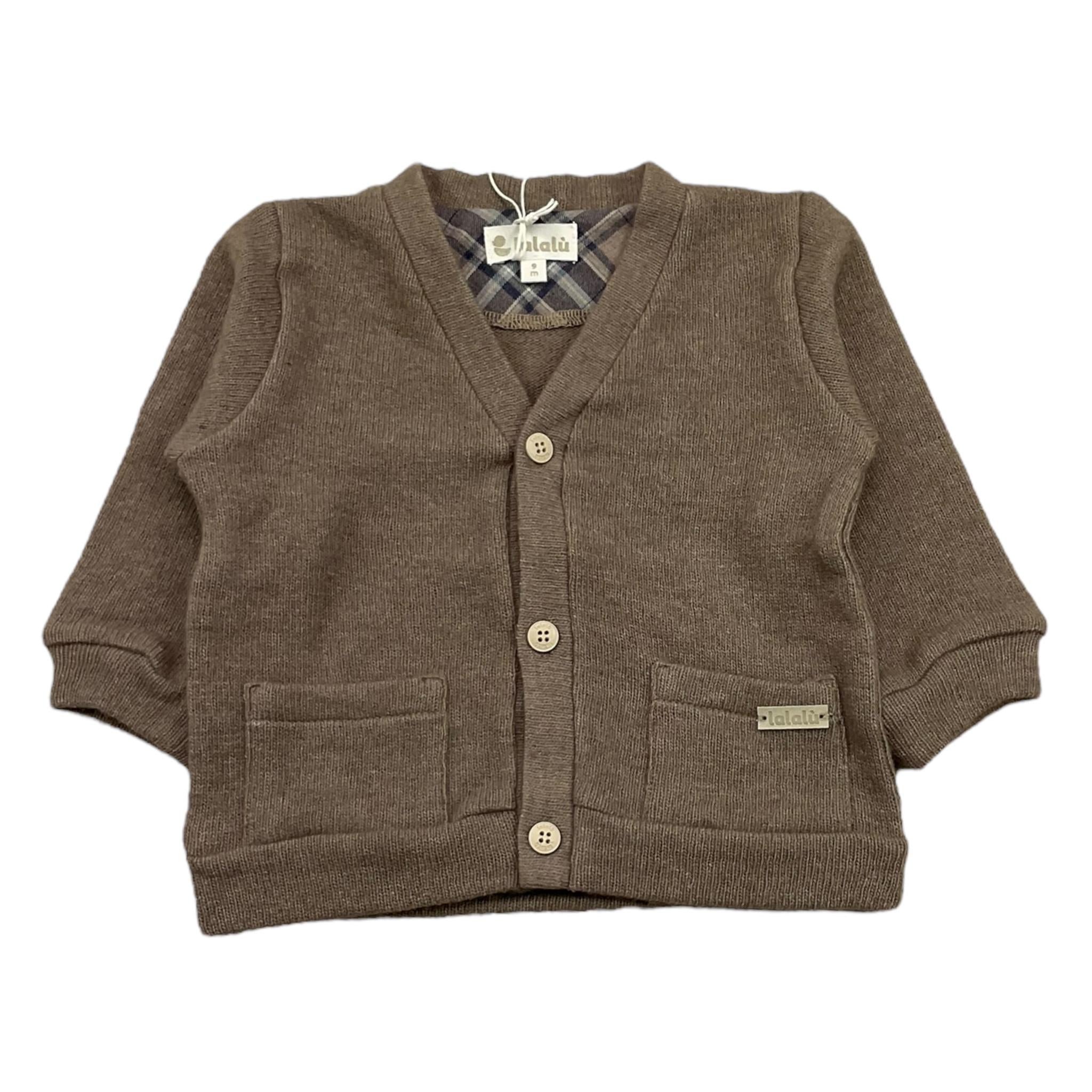 LALALU' cardigan tinta unita con taschini Tortora per Bambino MGL3NJ TORTORA LALALU' 