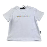 Daniele Alessandrini T-Shirt Girocollo Tinta Unita con Taschino Bianco per Neonato