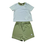 K-Way Completo 2 Pezzi Bicolore T-Shirt-Bermuda Fantasia A Righe per Neonato K2137TW VERDE K-WAY 