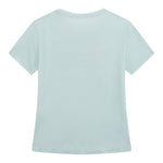 Guess T-Shirt Girocollo Tinta Unita con Applicazione per Bambina J5RI25KCRI2 AZZURRO GUESS 