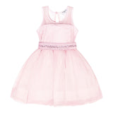 Monnalisa Abito Giromanica Tinta Unita In Tulle per Bambina 199906 ROSA MONNALISA 