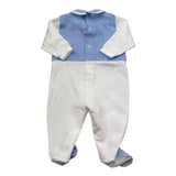 I Delfi Tutina Bicolore con Fantasia A Righe per Neonato 25P5270 BIANCO/AZZURRO I DELFI 