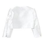 Monnalisa Coprispalle Tinta Unita con Bottoni Brillantini per Bambina 71C110 BIANCO MONNALISA 