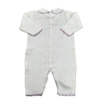 Marlu' Tutina Tinta Unita con Ricami per Neonata EP2610 BIANCO MARLU' 