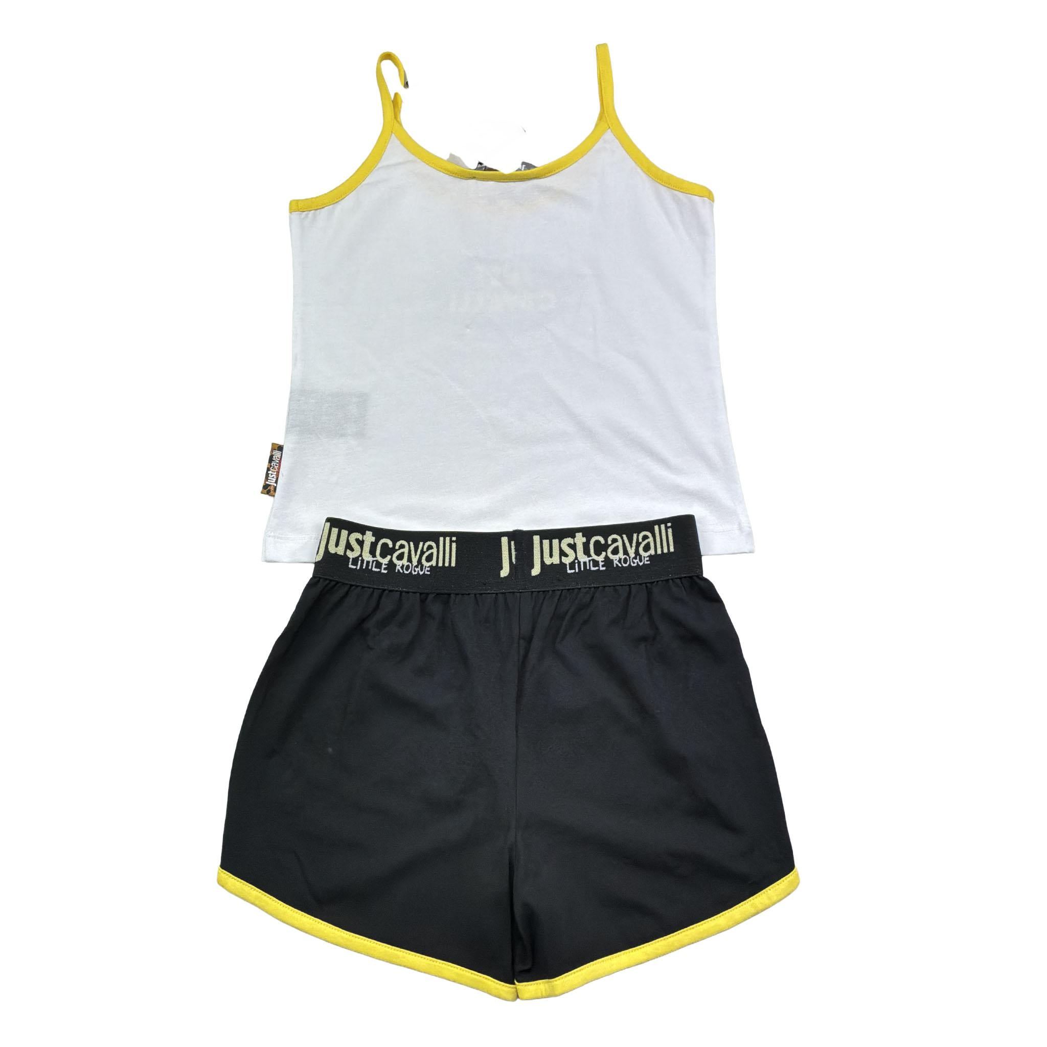 Just Cavalli Completo 2 Pezzi Top-Short Bicolore per Bambina JGP26165CJ BIANCO/NERO JUST CAVALLI 