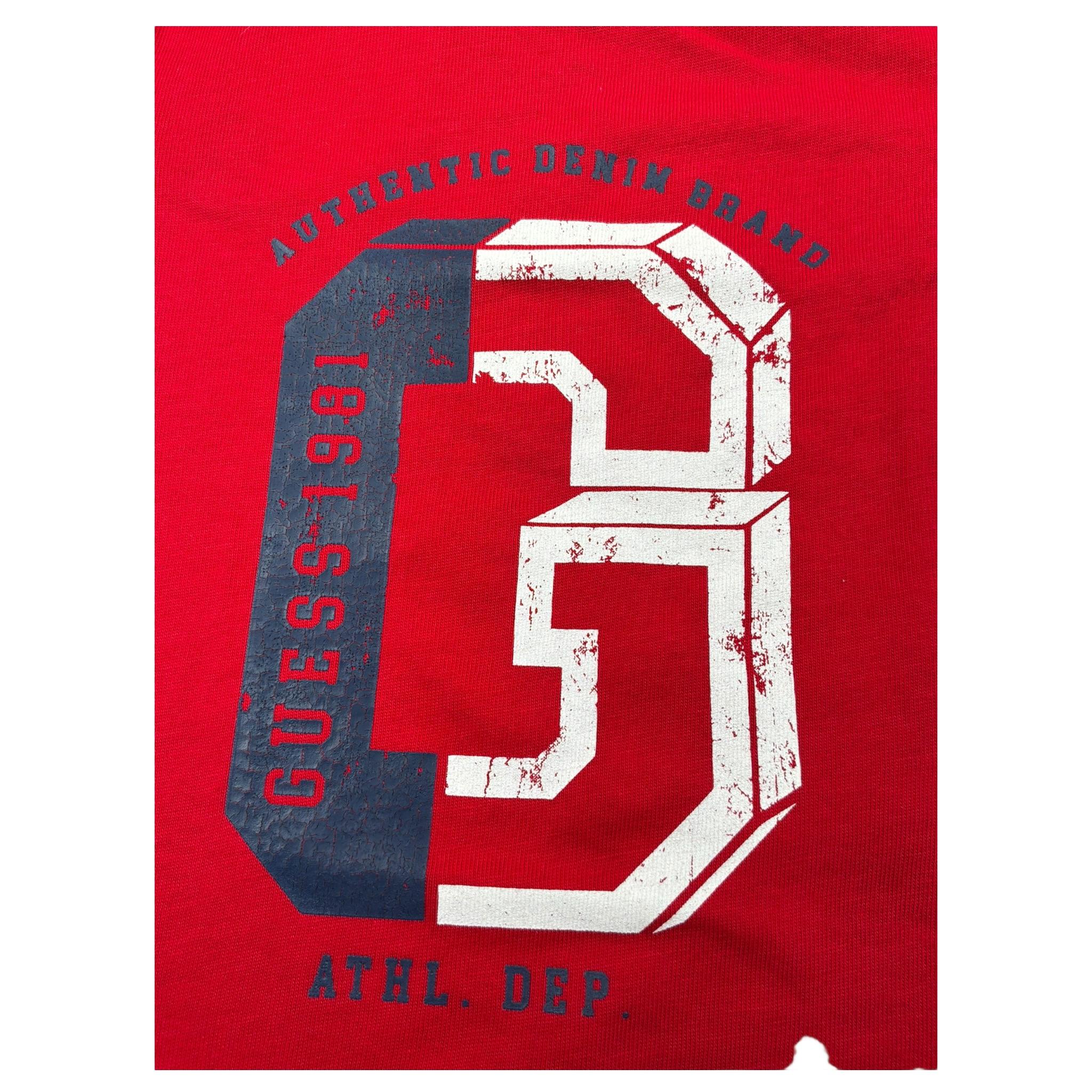 Guess T-Shirt Girocollo Tinta Unita con Stampa per Neonato N1RI15K8HM0 ROSSO GUESS 