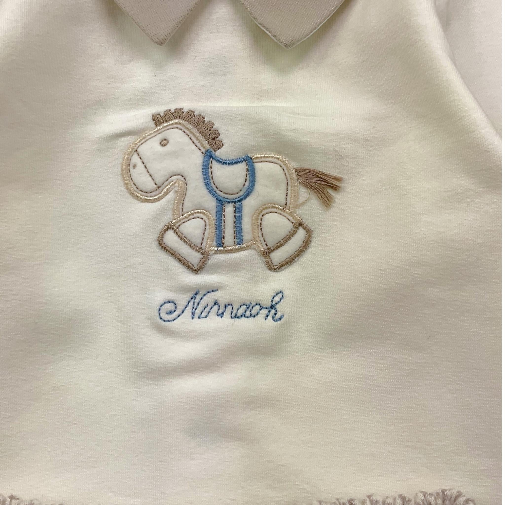 NINNAOH completo 2pz shirt-ghettina tinta unita con stampa Bianco per Neonato I23257C BIANCO NINNAOH 
