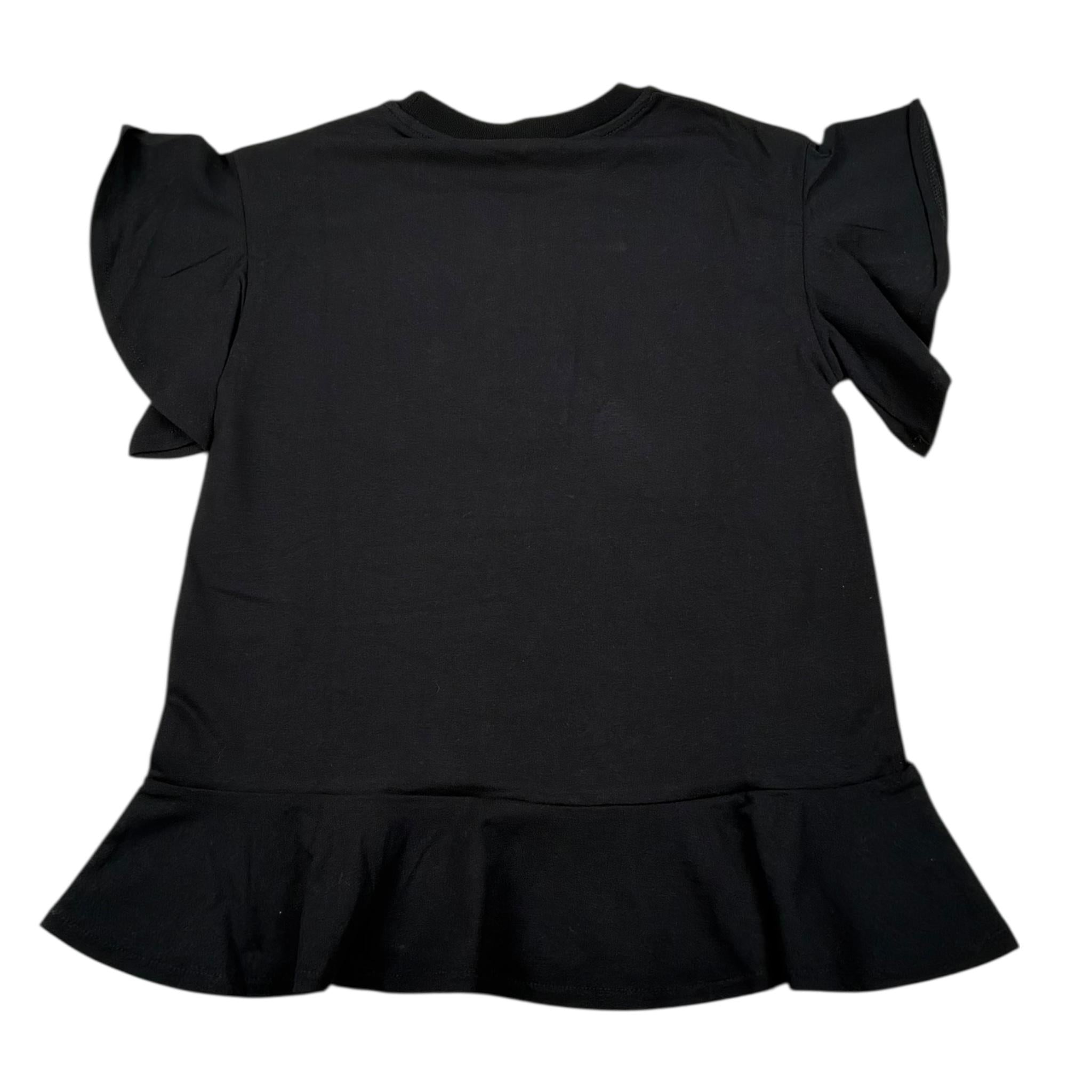Gaelle Abito Mezza Manica Tinta Unita con Logo per Bambina 2746V00054 NERO GAELLE 