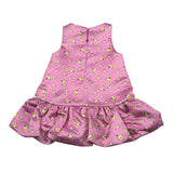 M+E' Abito Giromanica Tinta Unita Stampa Fantasia Floreale per Bambina UE1849 ROSA M+E' 