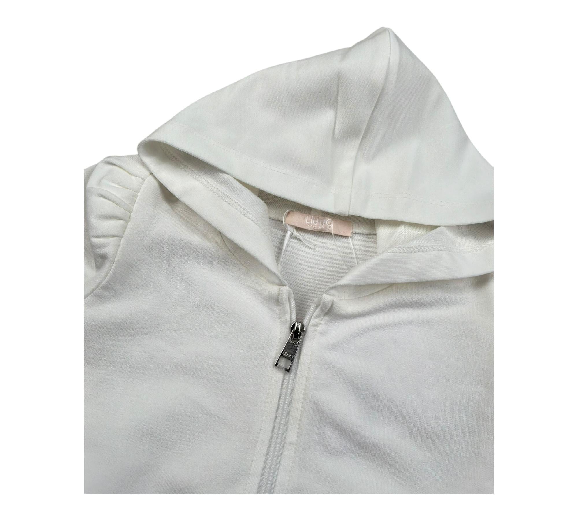 Liu Jo Felpa Chiusa con Cappuccio Tinta Unita per Bambina KA5016 BIANCO LIU JO 