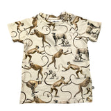 Molo T-Shirt Girocollo Tinta Unita Con Stampe Scimmie Panna Per Neonato
