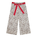 Monnalisa Pantalone Tinta Unita con Fantasia Maculata per Bambina 11E421 BIANCO MONNALISA 