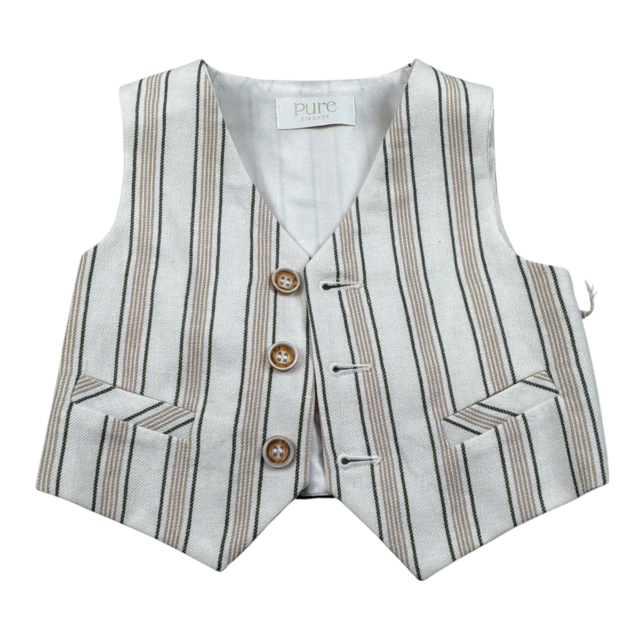 Pure Firenze Gilet tinta unita Fantasia Panna per Neonato PC03352 PANNA PURE FIRENZE 