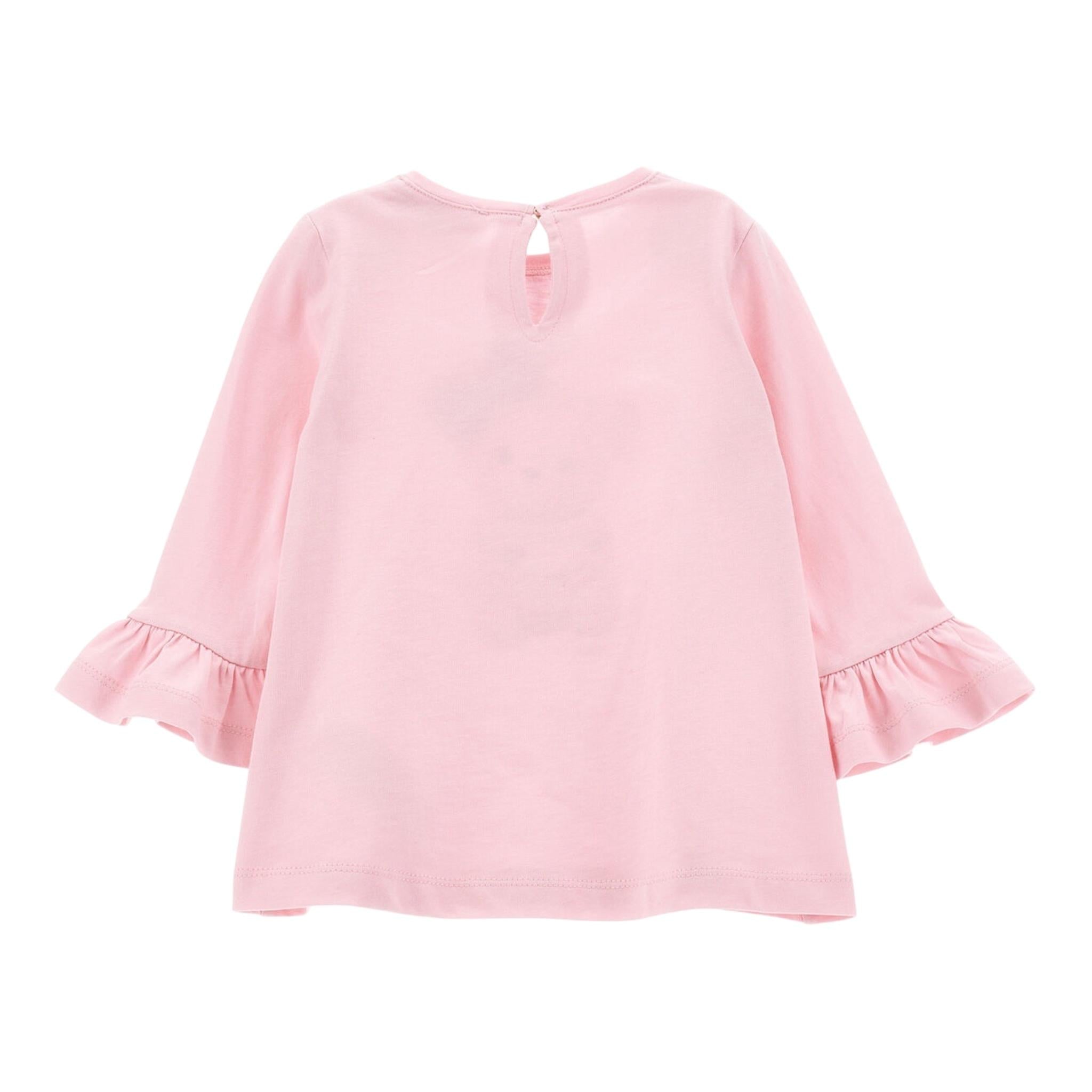MONNALISA maxi shirt girocollo tinta unita cn stampa  Rosa per Bambina 39D611J ROSA MONNALISA 