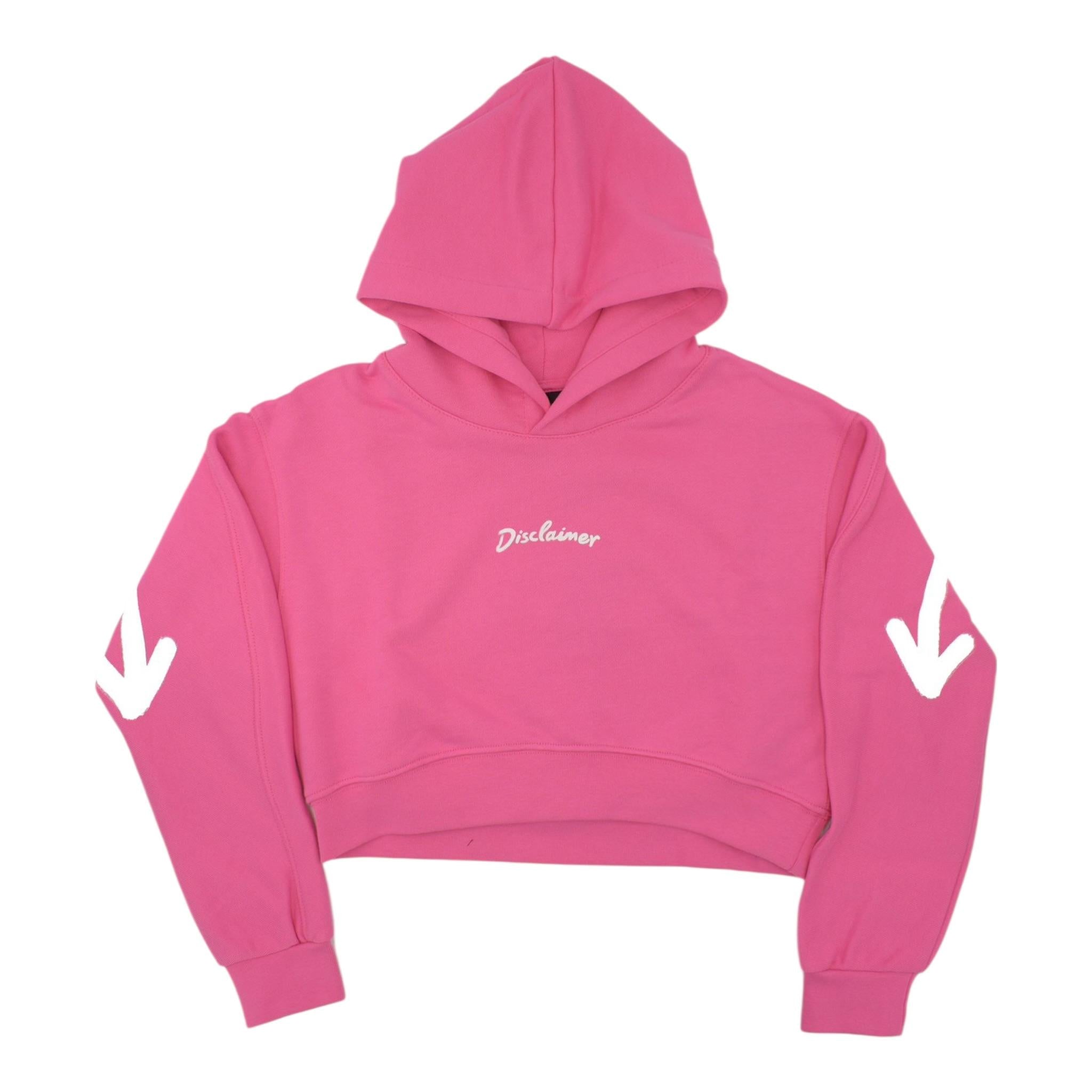 Disclaimer Felpa Chiusa con Cappuccio Tinta Unita con Logo per Bambina 25EDK58515 FUXIA DISCLAIMER 