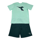 Diadora Completo 2 Pezzi T-Shirt-Leggins Bermuda Bicolore per Bambino 102181710 VERDE DIADORA 