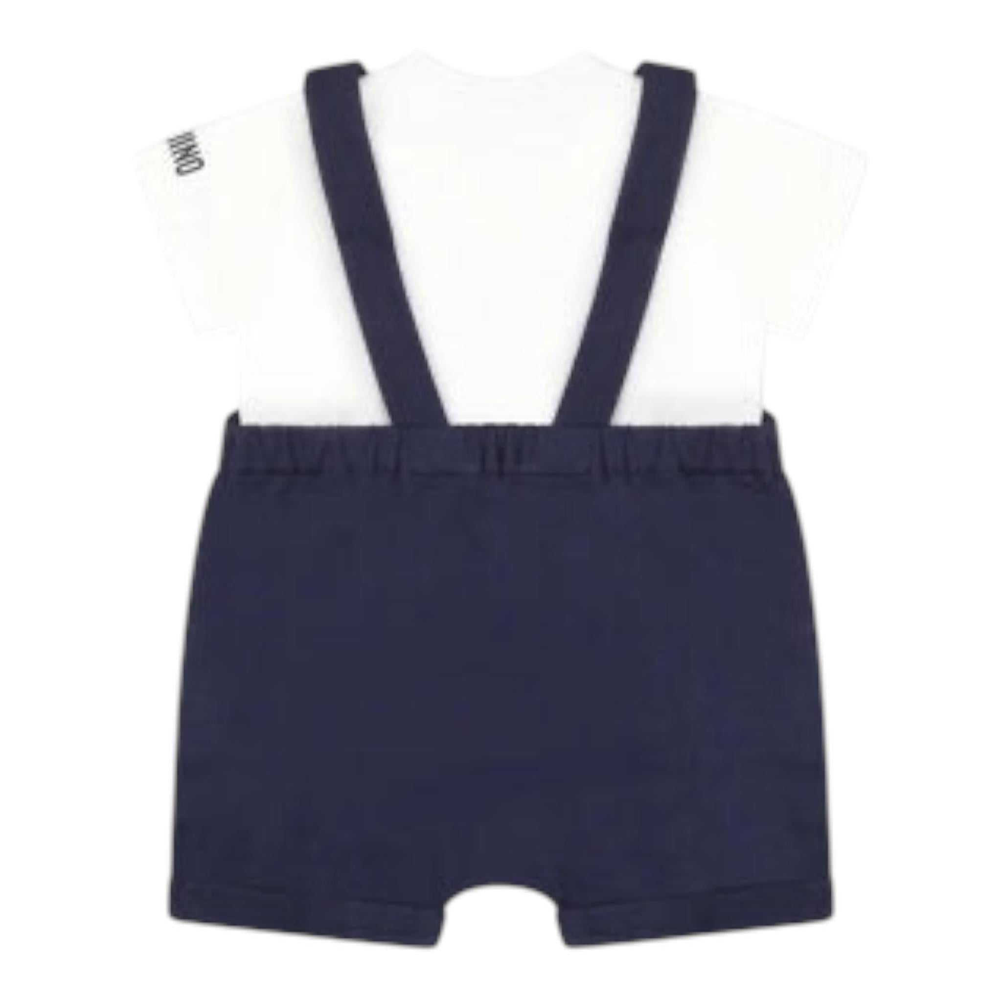 Moschino Completo 2 Pezzi T-Shirt-Salopette per Neonato MUG01G BIANCO MOSCHINO 