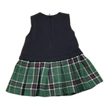 LE BEBE' abito giromanica tinta unita con gonna scozzese Blu per Neonata LBG6109 BLU LE BEBE' 