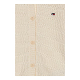 Tommy Hilfiger Cardigan Tinta Unita con Trafori per Bambina KG0KG07766 PANNA TOMMY HILFIGER 