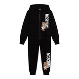 MOSCHINO completo 2pz in tuta felpa-pantalone tinta unita Nero per Bambino HUK03XX NERO MOSCHINO 