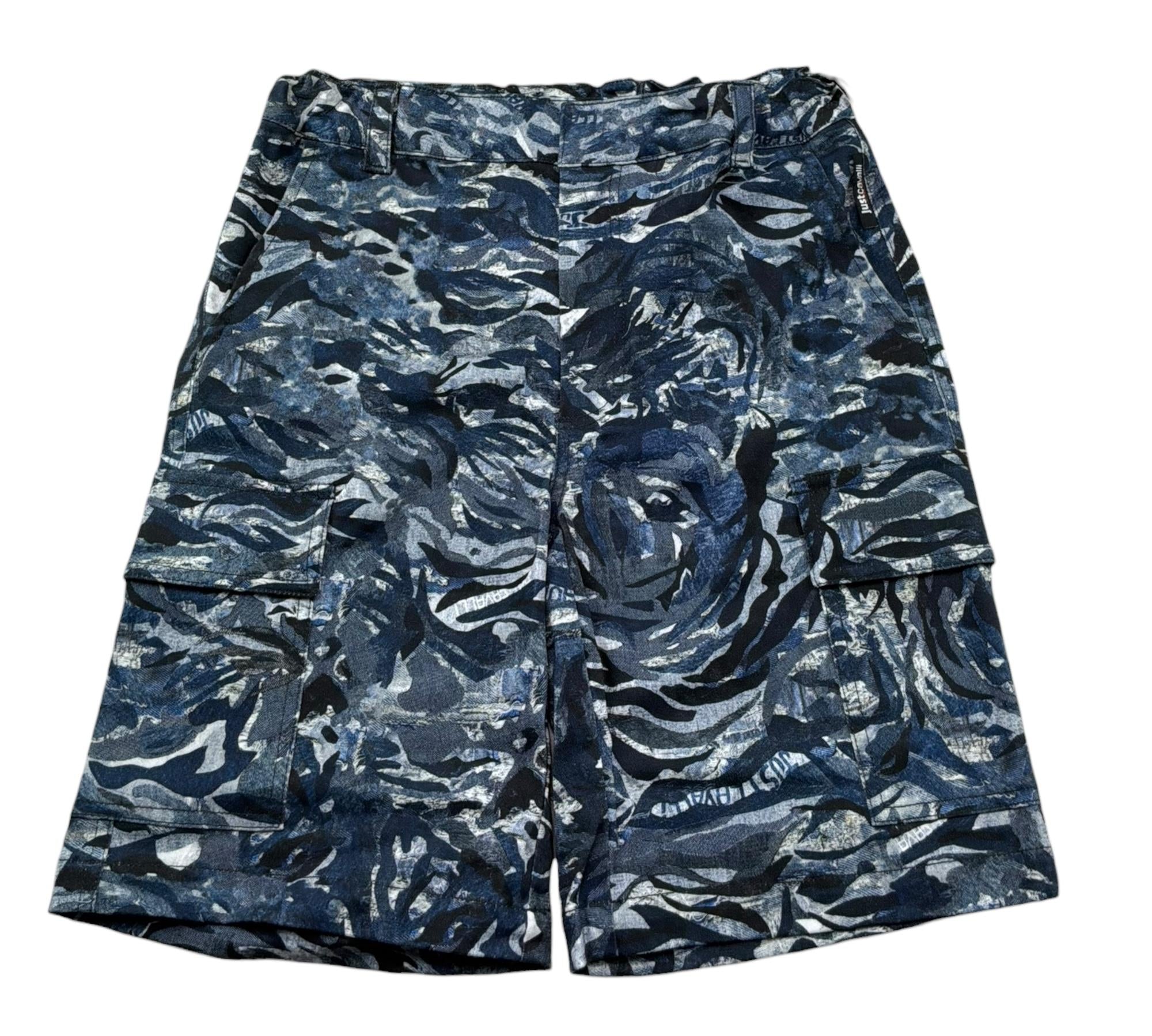 Just Cavalli Bermuda Stampa Fantasia con Girovita Reglabile per Bambino JBP26155BE BLU JUST CAVALLI 