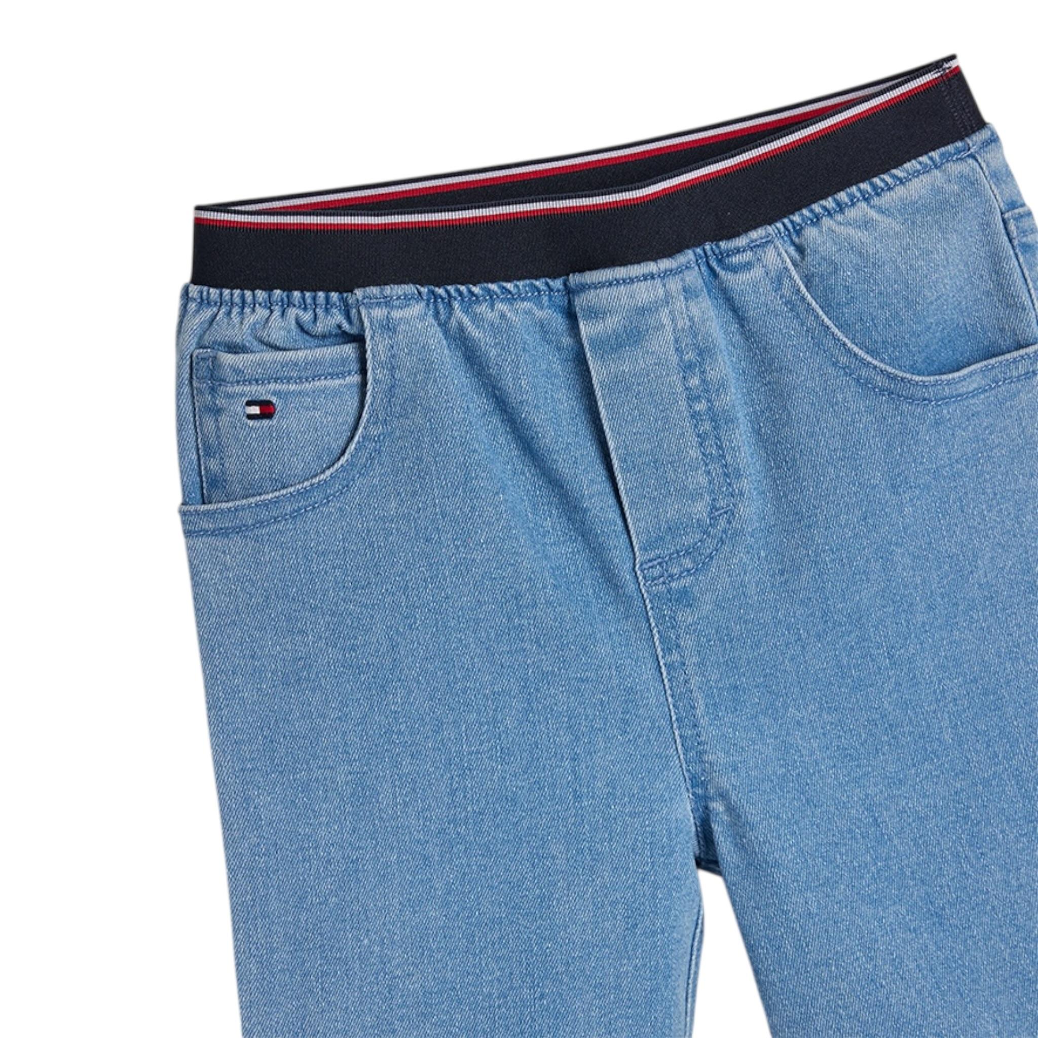 Tommy Hilfiger Jeans Tinta Unita con Elastico In Vita per Neonato KN0KN01951 AZZURRO TOMMY HILFIGER 