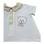 Le Bebe Pagliaccetto Mezza Manica Bicolore per Neonato LBB5280 BIANCO/BEIGE LE BEBE 