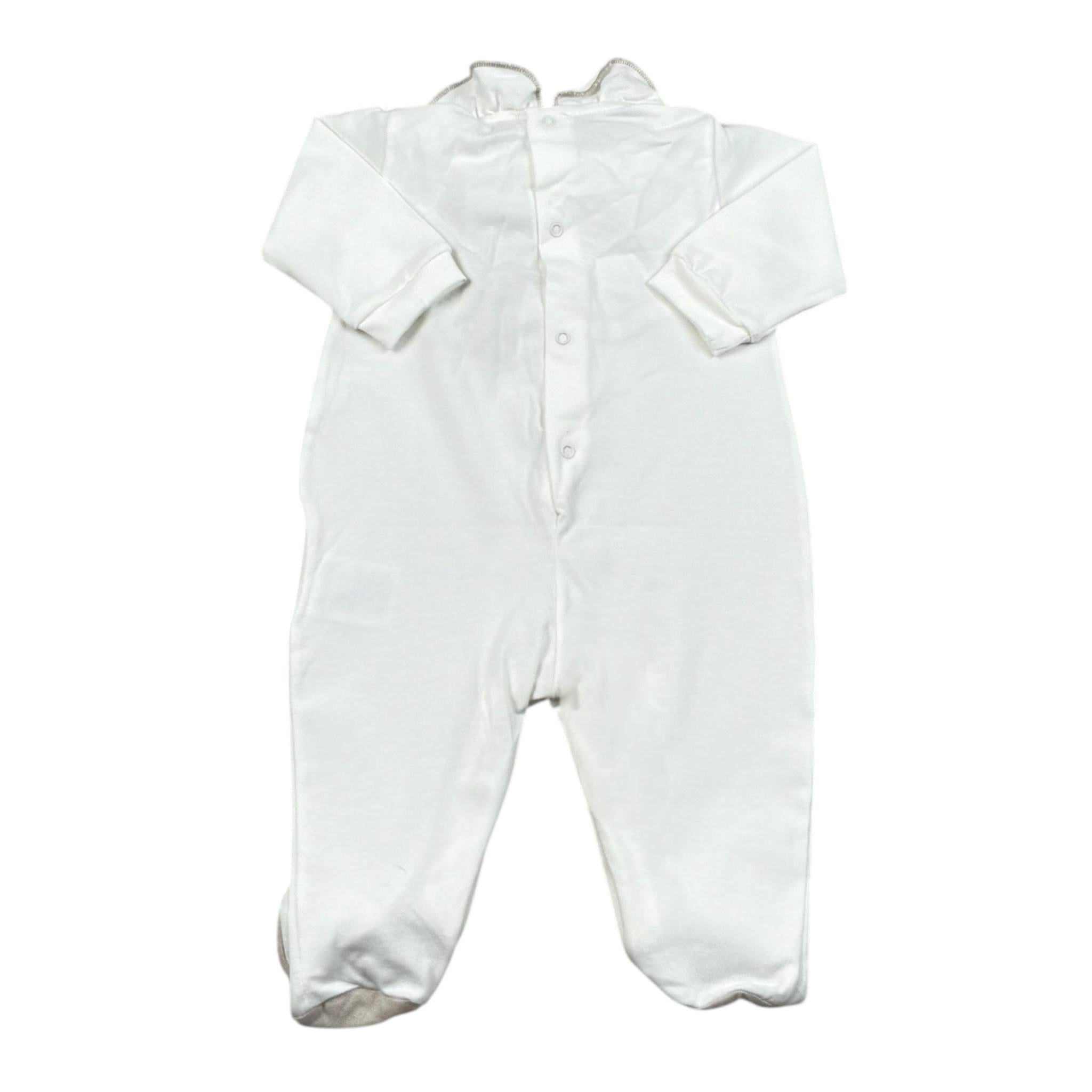 Lalalu' Tutina Tinta Unita con Stampa per Neonata TJL011P BIANCO LALALU' 