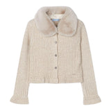 MAYORAL cardigan tinta unita con colletto rimovibile Beige per Bambina 4362XXX BEIGE MAYORAL 