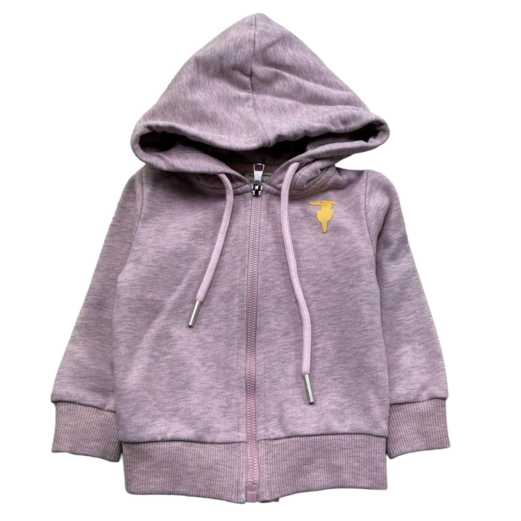 Trussardi Felpa con Zip E Cappuccio Tinta Unita per Neonata TIP26137FE ROSA TRUSSARDI 
