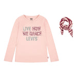 LEVI'S shirt girocollo tinta unita con codino Rosa per Bambina 4EJ167 ROSA LEVI'S 