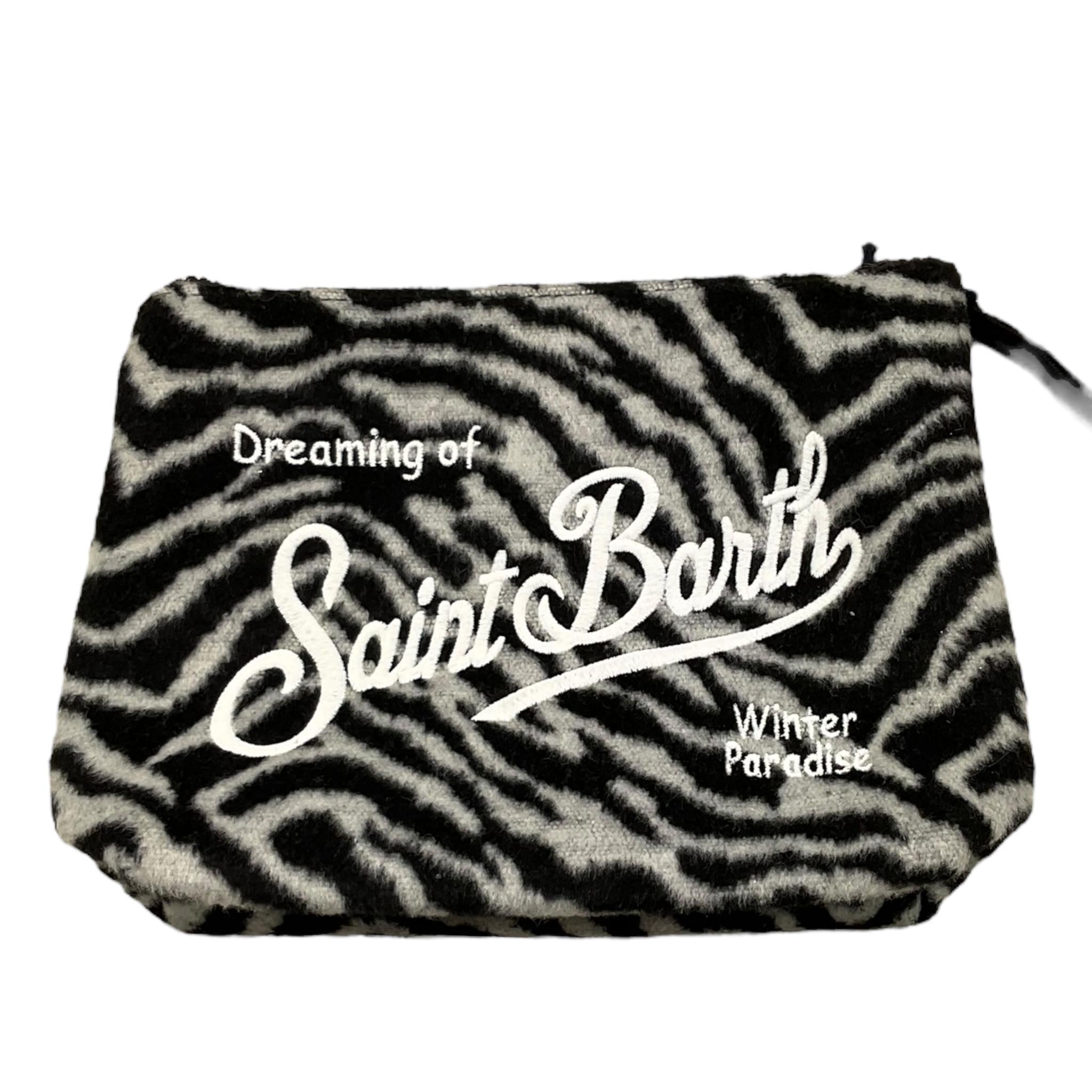 SAINT BARTH borsello fantasia zebrata Bianco/nero per Bambina FELT BIANCO/NERO SAINT BARTH 