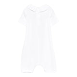 Moschino Pagliaccetto Tinta Unita con Stampa per Neonata MUT049 BIANCO MOSCHINO 