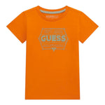Guess T-Shirt Girocollo Tinta Unita con Stampa per Neonato N5RI25K8HM4N ARANCIONE GUESS 