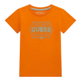 Guess T-Shirt Girocollo Tinta Unita con Stampa per Neonato N5RI25K8HM4N ARANCIONE GUESS 