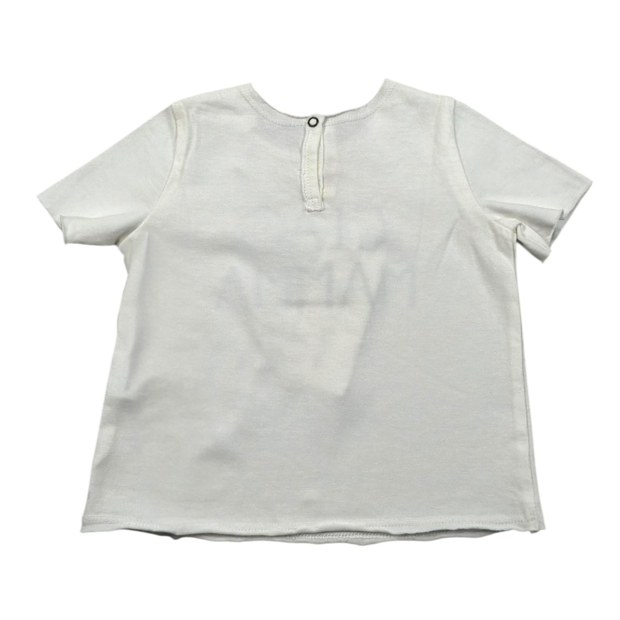 Zhoe & Tobiah T-Shirt Girocollo Tinta Unita con Stampa per Neonato BSE9B PANNA ZHOE & TOBIAH 