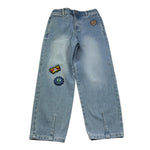 Moschino Jeans Tinta Unita con Applicazioni per Bambina HUP08X AZZURRO MOSCHINO 