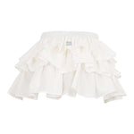 Dou Dou Gonna Tinta Unita con Balze E Elastico In Vita per Bambina DW7A61 BIANCO DOU DOU 