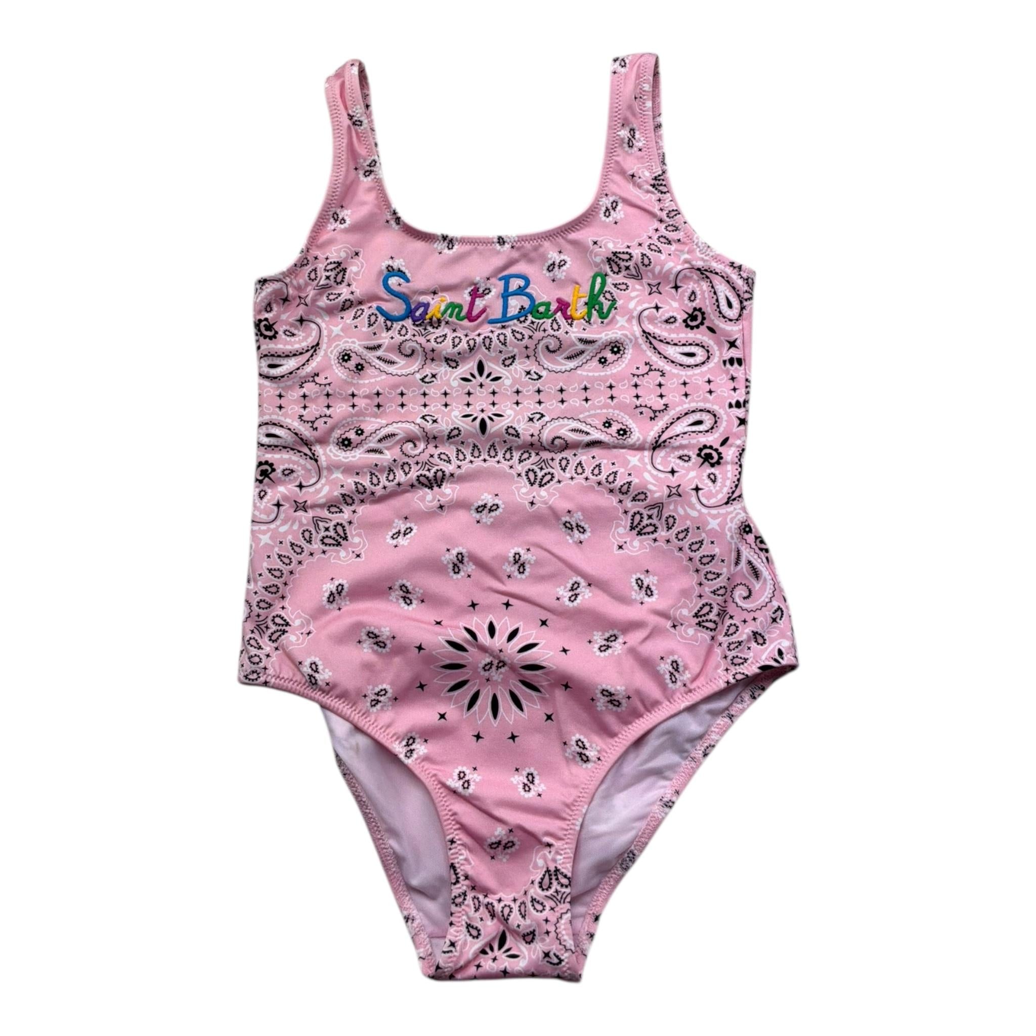 Saint Barth Costume Intero Tinta Unita con Stampa per Bambina 00901L ROSA SAINT BARTH 