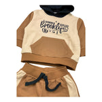 PLEASE completo 2 pezzi felpa-pantalone Marrone per Neonato KT22040B65 MARRONE PLEASE 