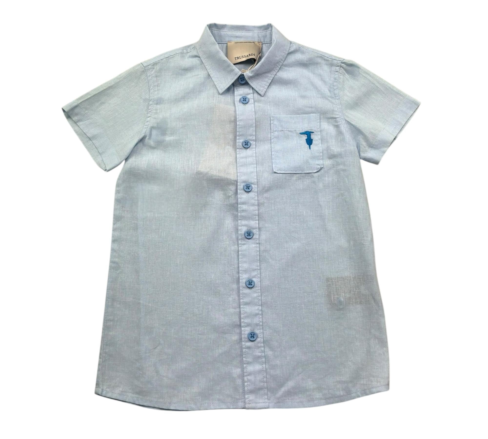 Trussardi Completo 2 Pezzi Camicia-Bermuda Tinta Unita per Bambino TBP26019CL AZZURRO TRUSSARDI 