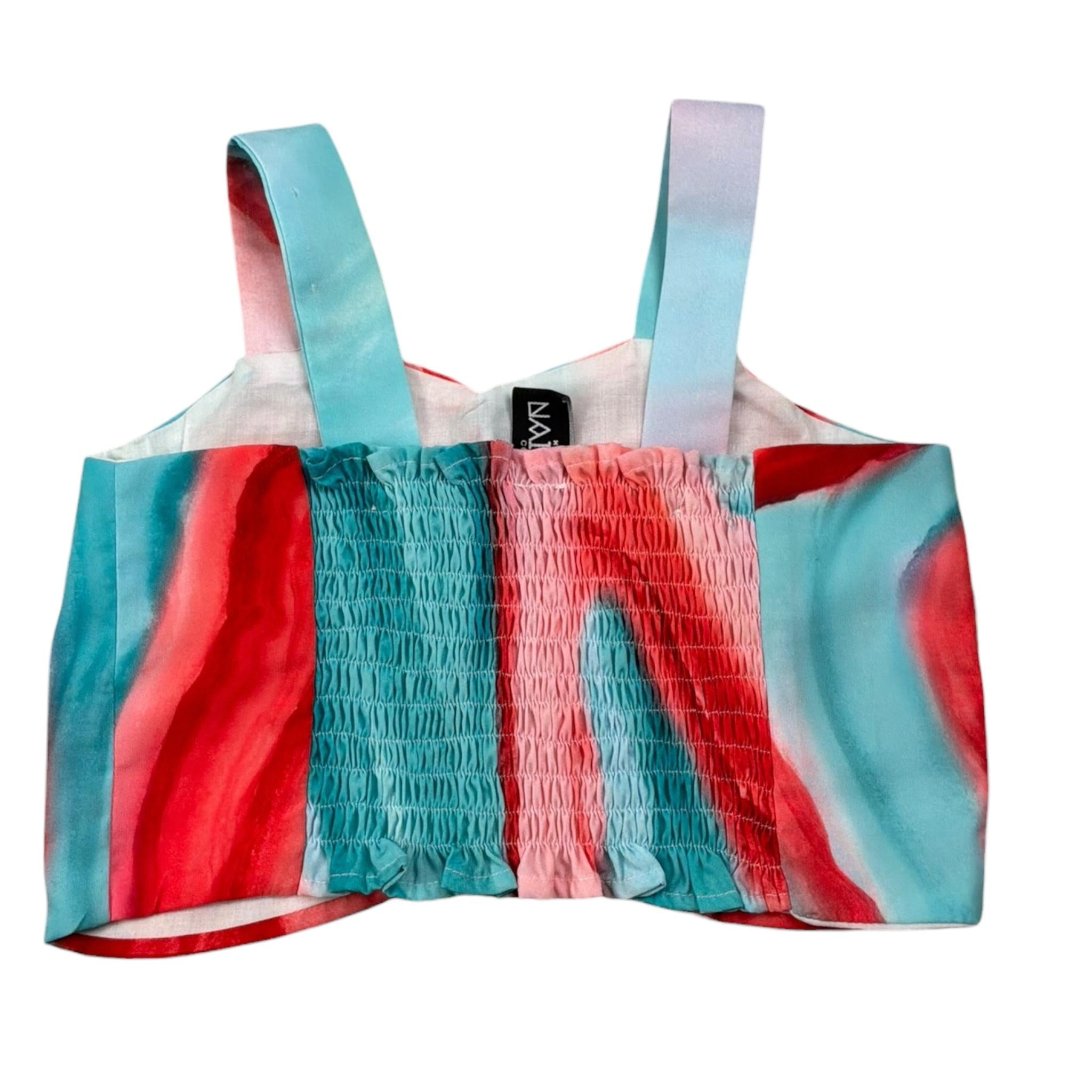 Naice Top Multicolor con Bretelle per Bambina 24129 MULTICOLOR NAICE 