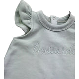 Trussardi Abito Giromanica Tinta Unita con Logo per Neonata TIP26021VE VERDE ACQUA TRUSSARDI 