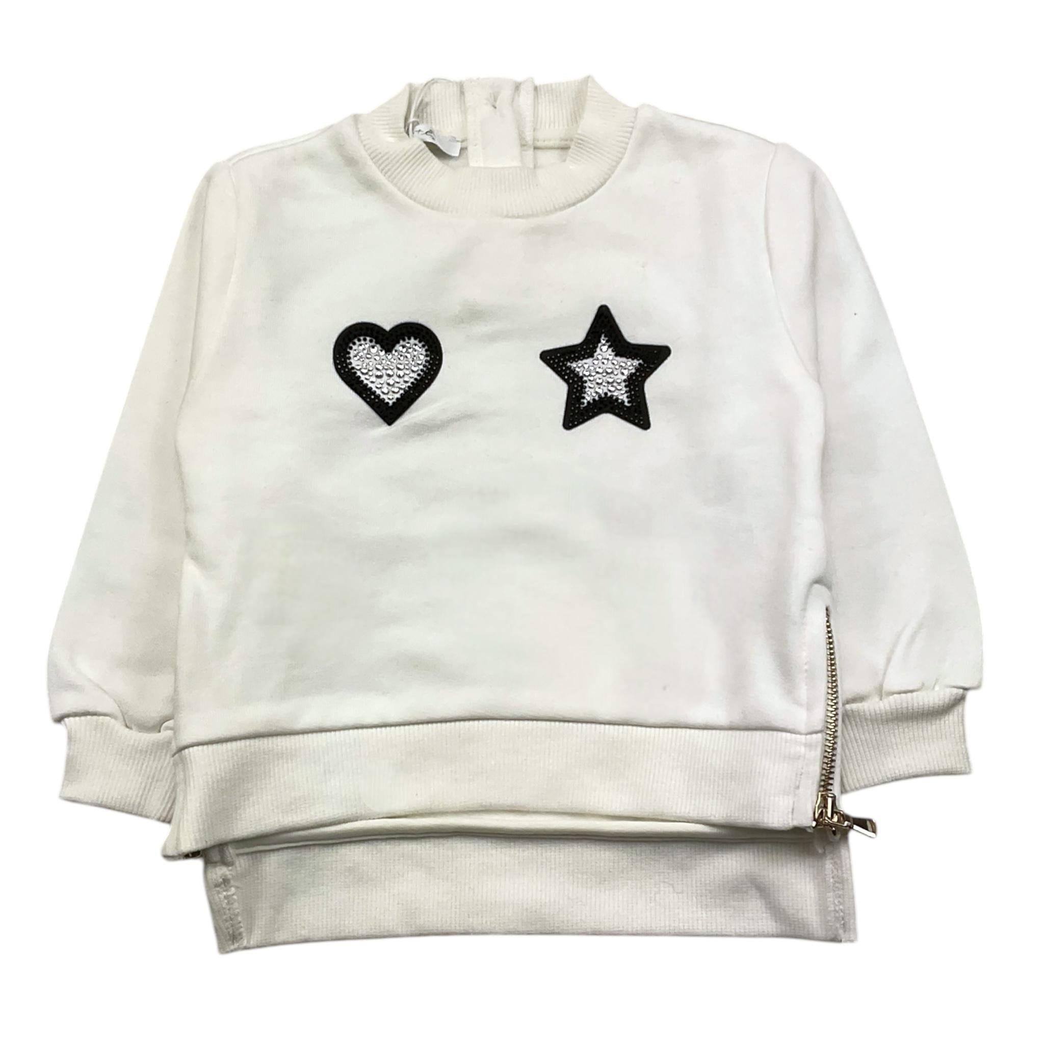 U+è BY MISS GRANT felpa chiusa girocollo tinta unita cn zip Bianco per Bambina UE1480 BIANCO U+è BY MISS GRANT 