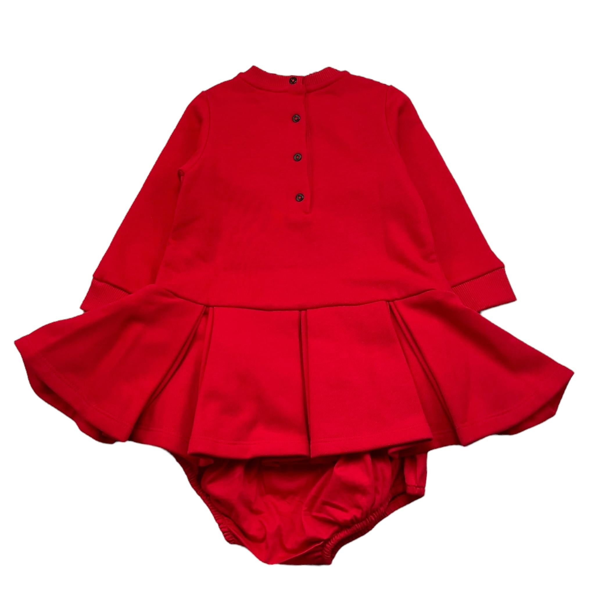 BALMAIN abito manica lunga tinta unita con culotte Rosso per Neonata BV1090 ROSSO BALMAIN 