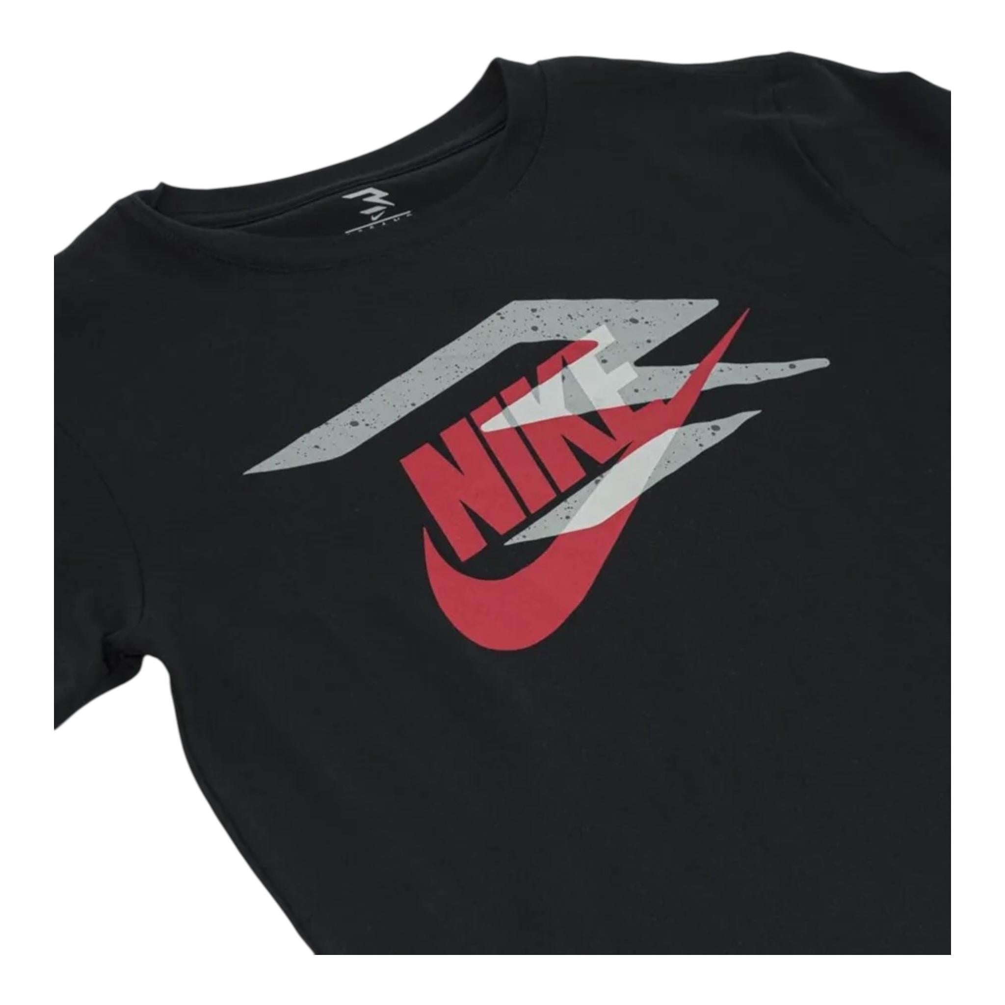 Nike T-Shirt Girocollo Tinta Unita con Stampa per Bambino 9Q0714 NERO NIKE 