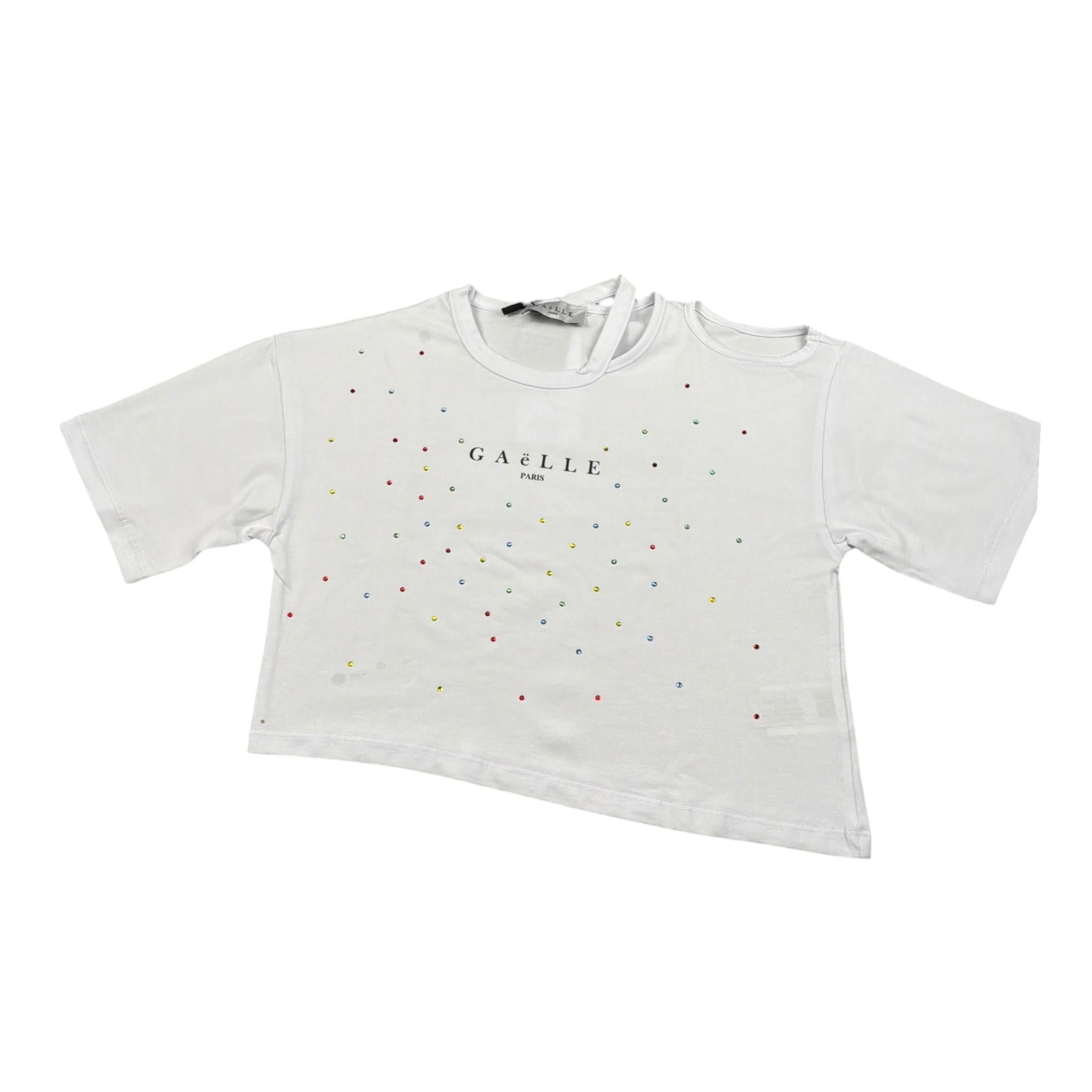 Gaelle T-Shirt Tinta Unita con Brillantini per Bambina 2746MY00410X BIANCO GAELLE 